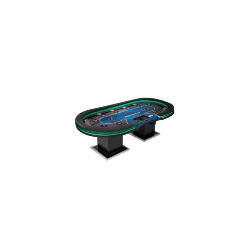 TABLE DE POKER "THE SPADE" - avec LED - XL 10 joueurs + croupier - drop box